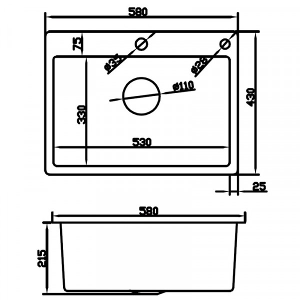 Мийка з нержавіючої сталі MIXXUS MH5843 DECOR GRAPHITE (MH5843 DECOR NANO-BLACK) (3.0/0.8) колір графіт (MI7042)