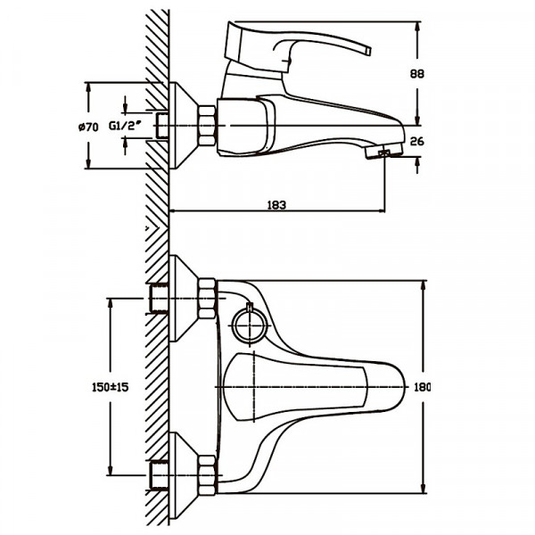 Змішувач для ванни Haiba Focus 009 матовий (HB0125)