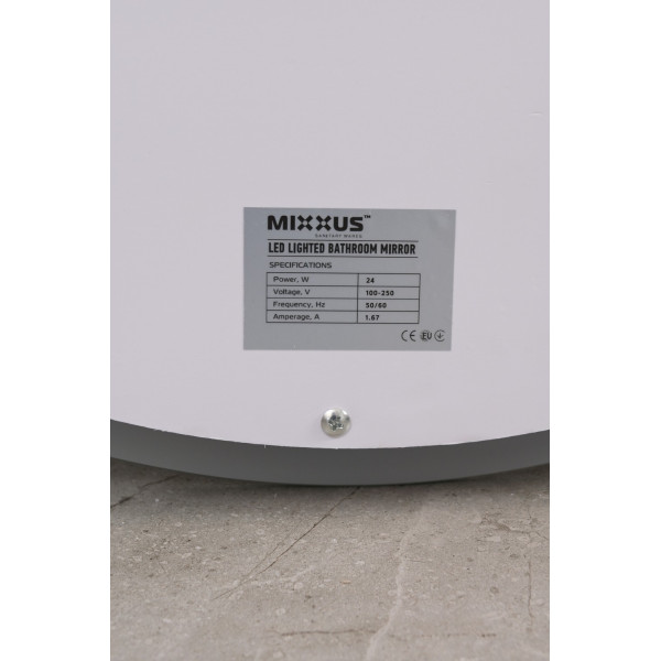 Дзеркало Mixxus PLAIN MC02-80-CASE з Led Touch, Anti-fog, димером, регулятором яскравості, годинником (MI7158)