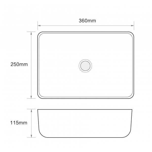 Раковина накладна Mixxus Premium DIVERSE-0103 360х250х115mm (MP6539)