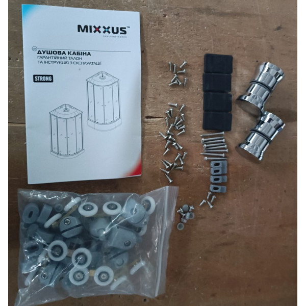 Бокс душовий з гідромасажем Mixxus STRONG SBH01-90x90x215-FB SATIN з високим піддоном (MI6888)