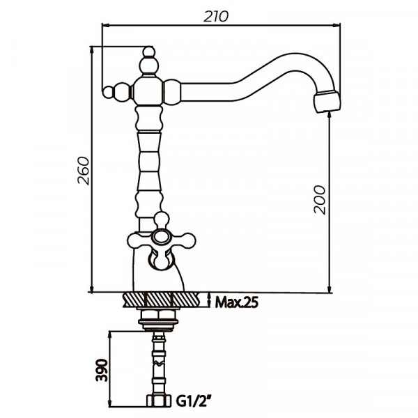 Змішувач для кухні Haiba Dominox 777 (HB0095)