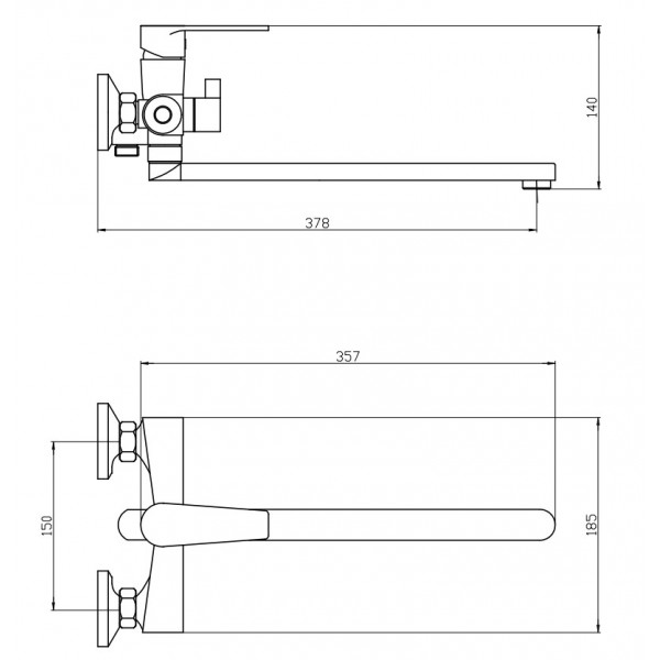 Змішувач для ванни Mixxus Rodos 006 (Euro) (MI6268)