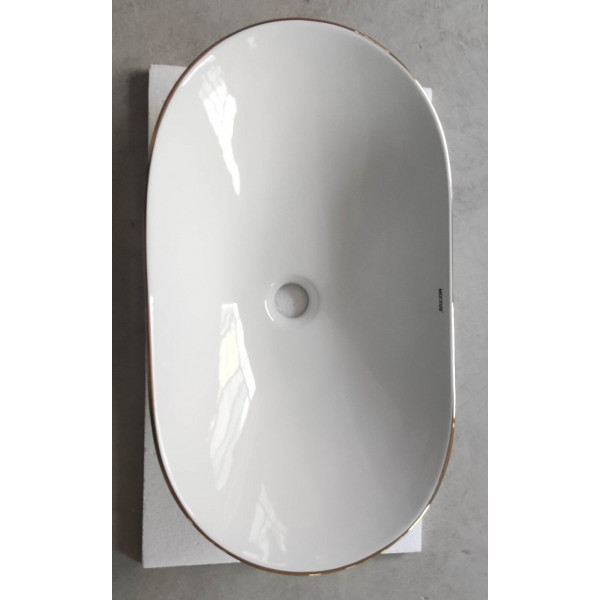 Раковина накладна MIXXUS PREMIUM WAVE-0105 EDGE GOLD 620х360х160mm (MP6557)