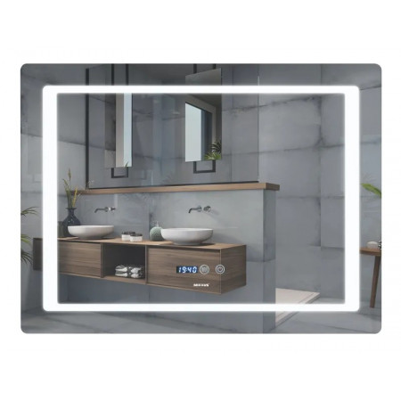 Дзеркало Mixxus STYLE MR03-70x50 з Led Touch, Anti-fog, димером, регулятором яскравості, годинником (MI6006)