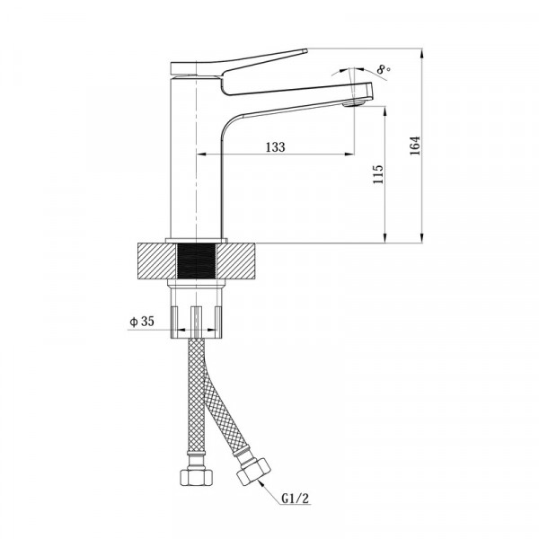Змішувач для умивальника Mixxus Premium Degas 001 (NUT) (MI8245)