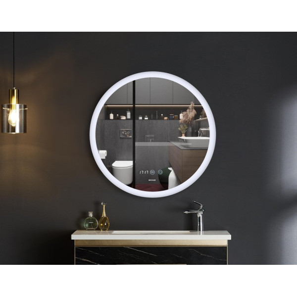 Дзеркало Mixxus PLAIN MC10-60 з Led Touch, Anti-fog, димером, регулятором яскравості, годинником (MI6013)