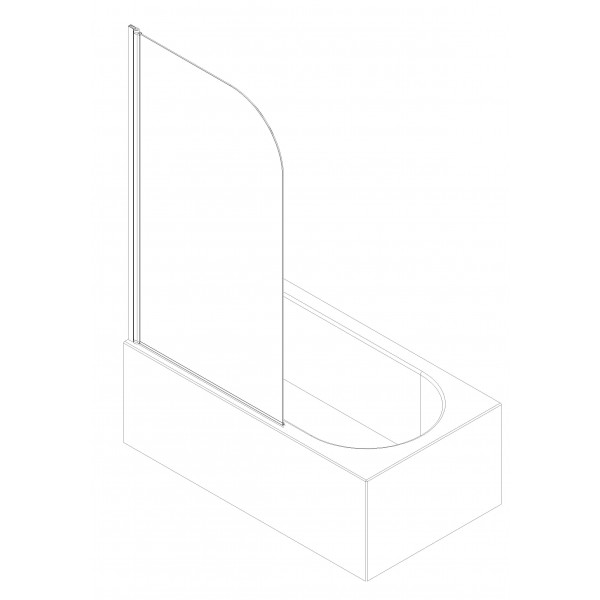Шторки скляні на ванну Koer SR BS01-80x140-TR-01 прозоре скло 6мм, хром (KR5400)