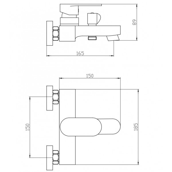 Змішувач для ванни Mixxus Bruno 009 (Euro) (MI6275)