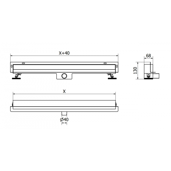Трап для душу MEXEN FLAT 120 WALL 2в1 настінна сталь