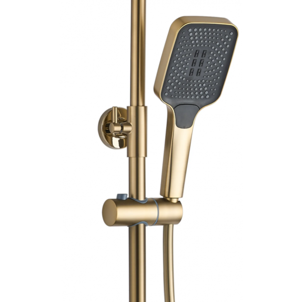 Душовий гарнітур REA HELIX BRUSHED GOLD матове золото з виливом