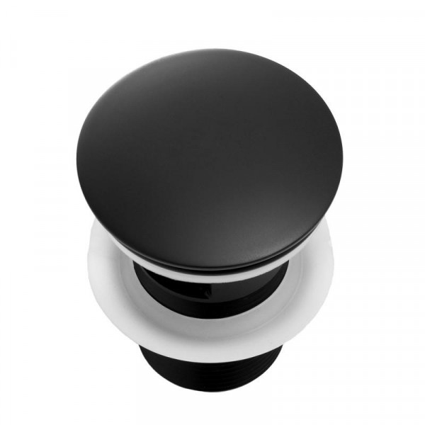Донний клапан для раковини YOKA CLICK-CLACK BLACK з переливом