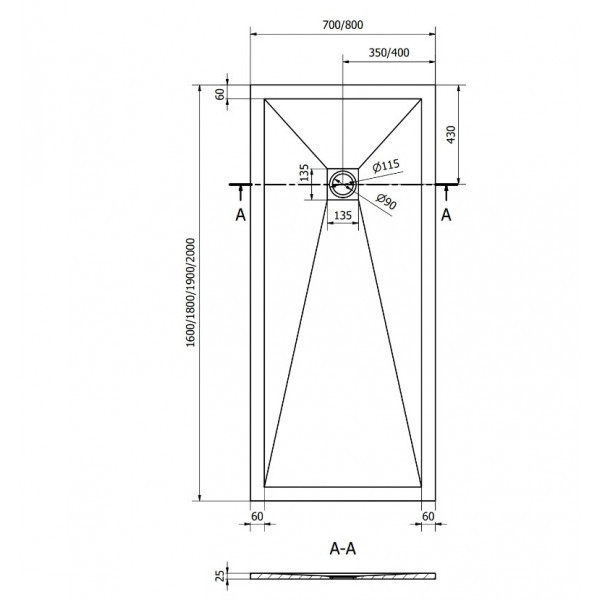 Душовий піддон MEXEN STONE+ 160x80 GREY