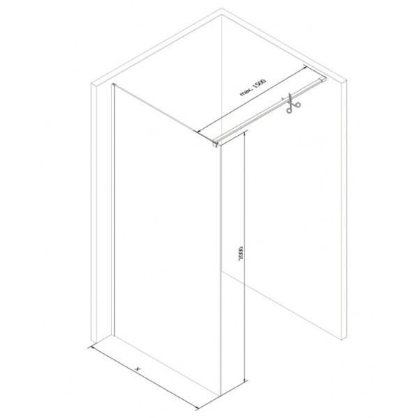 Душова стінка MEXEN KIOTO 140 LOFT-2 BLACK