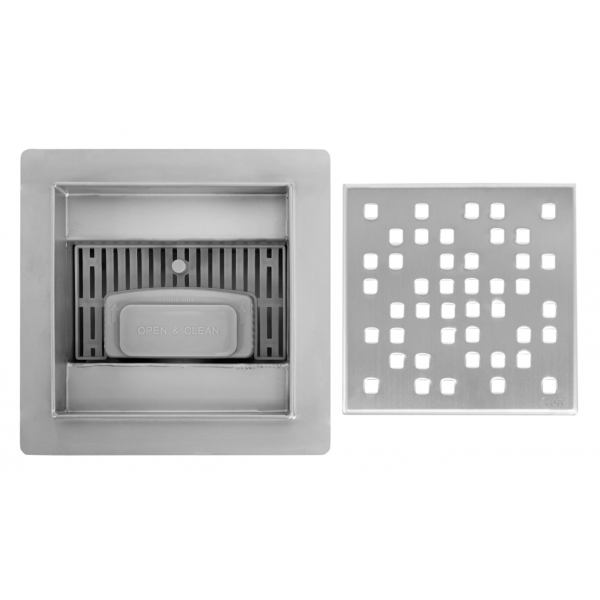 Трап для душу REA DOTS 12x12 NICKIEL BRUSHED