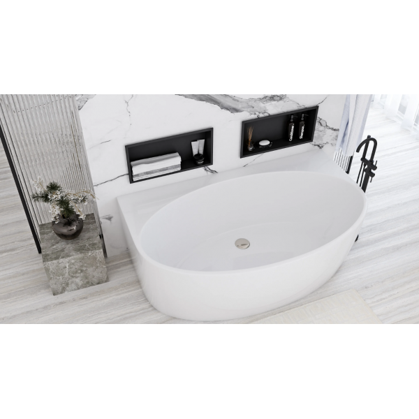 Ванна пристінна REA MALTA 170х88 WHITE акрилова