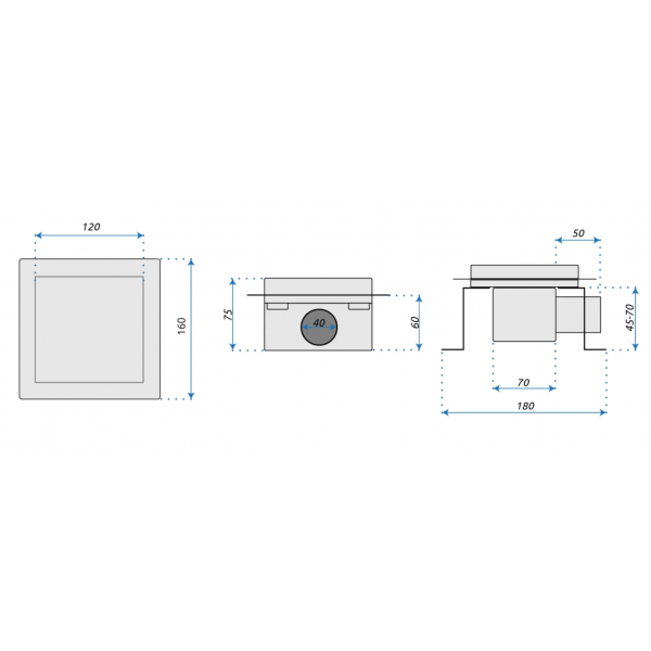 Трап для душу REA LINE 12x12 NICKIEL BRUSHED
