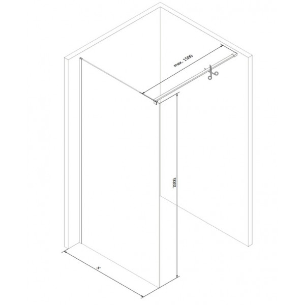 Душова стінка MEXEN KIOTO 110 LOFT-2 WHITE