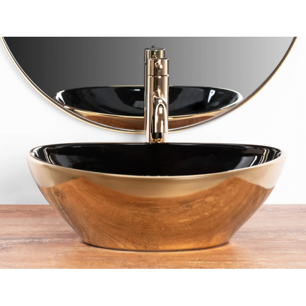 Умивальник (раковина) REA SOFIA GOLD BLACK накладний *