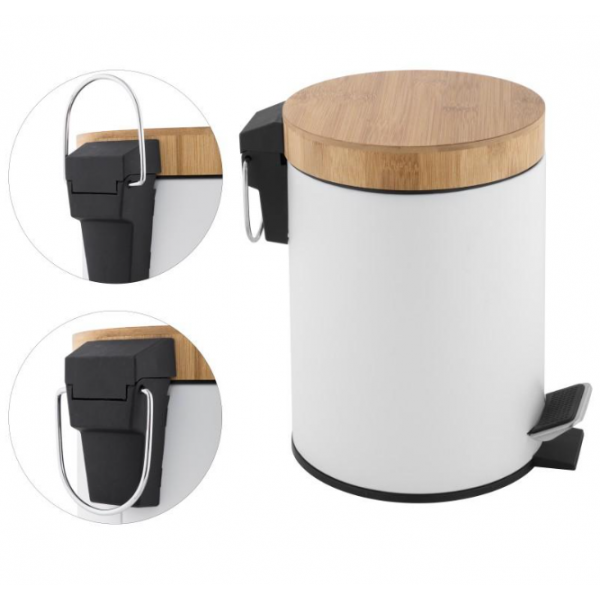 Кошик для сміття YOKA BIN WHITE BAMBOO 3л. для ванної кімнати *