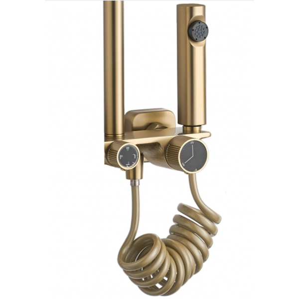 Душовий гарнітур REA HELIX BRUSHED GOLD матове золото з виливом