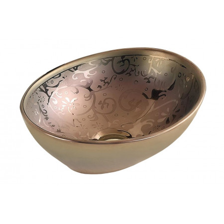 Умивальник (раковина) MEXEN ELZA GOLD PATTERN із візерунком накладної