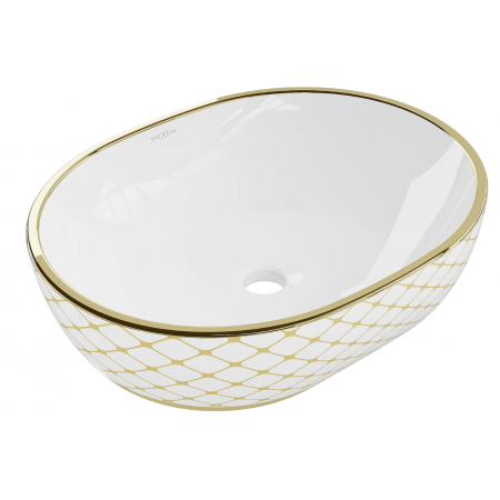 Умивальник (раковина) MEXEN VIKI WHITE DIAMOND GOLD накладний *
