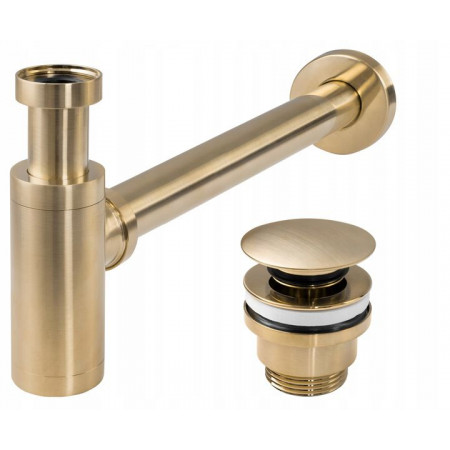 Сифон для раковини REA BRUSHED GOLD універсальний + CLICK-CLACK