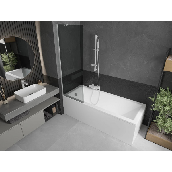 Шторка для ванни MEXEN NEXT 60 GRAPHITE WHITE постійна