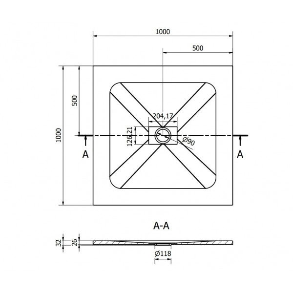 Душовий піддон MEXEN HUGO 70x70 BLACK