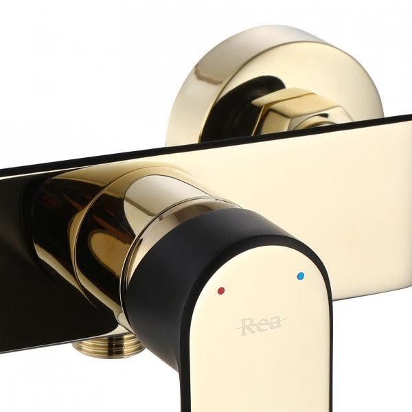 Змішувач для ванни та душу REA BLOOM BLACK GOLD настінний без виливу *
