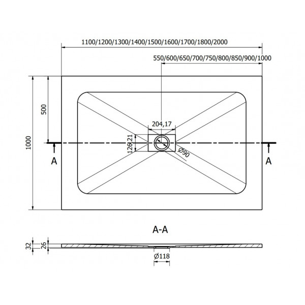 Душовий піддон MEXEN HUGO 130x100 BLACK