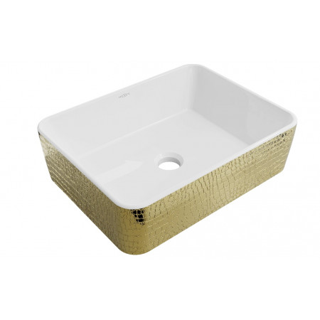 Умивальник (раковина) MEXEN CATIA GOLD WHITE із візерунком накладної