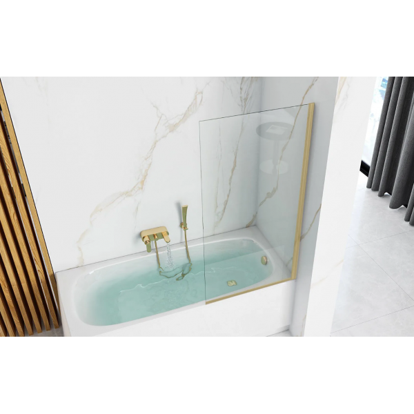 Шторка для ванни REA ELEGANT 80 BRUSHED GOLD постійна