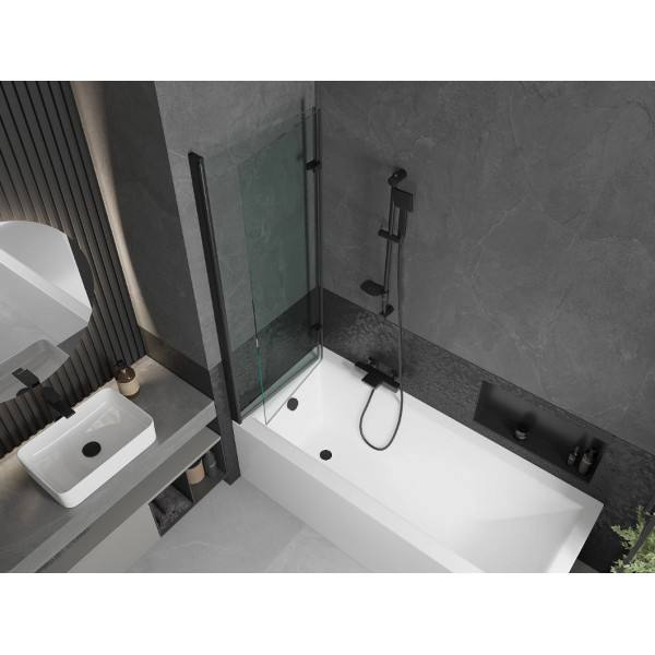Шторка для ванни MEXEN CASTOR-2 120 BLACK складана