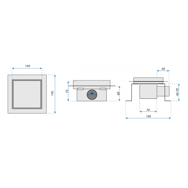Трап для душу REA NEO 15X15 NICKIEL BRUSHED