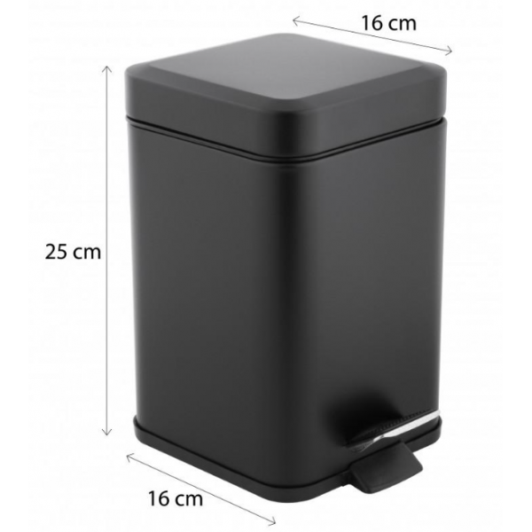 Кошик для сміття YOKA MUTI BLACK 3л.
