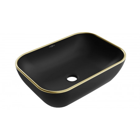 Умивальник (раковина) MEXEN RITA BLACK MATT GOLD EDGE накладний *