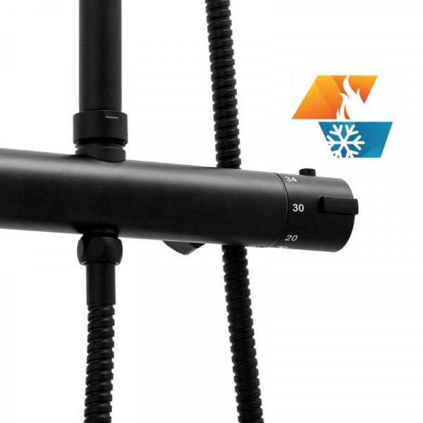 Душовий гарнітур YOKA FLOVA 25 BLACK з термостатом *
