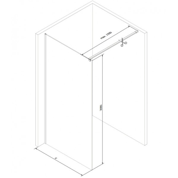 Душова стінка MEXEN KIOTO 120 LOFT-2 CHROME