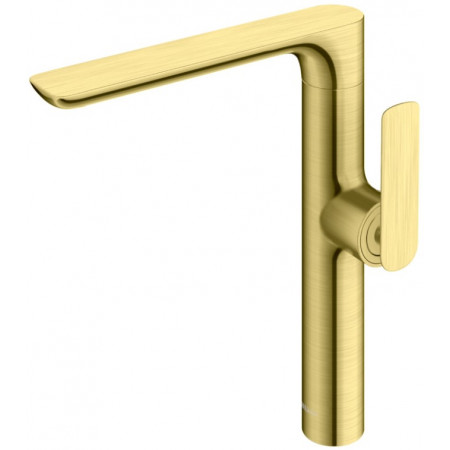 Змішувач для раковини (умивальника) KOHLMAN EXPERIENCE BRUSHED GOLD високий