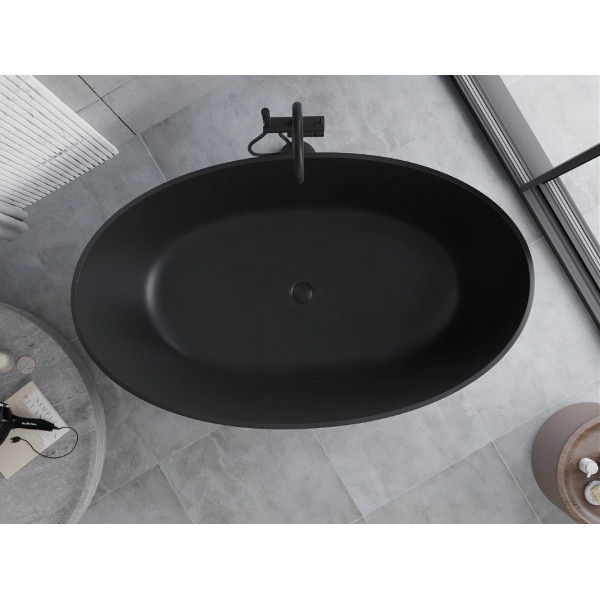 Ванна окрема MEXEN PARMA 160х95 BLACK MATT з штучного каменю
