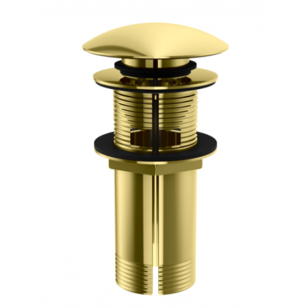 Донний клапан для раковини KOHLMAN CLICK-CLACK GOLD з переливом *