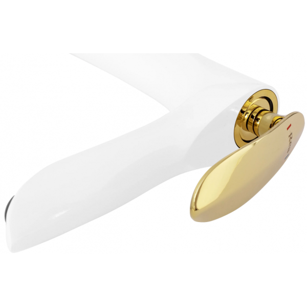 Змішувач для раковини (умивальника) REA ORBIT WHITE GOLD високий