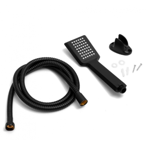 Душова лійка YOKA ABBA BLACK + шланг + тримач *