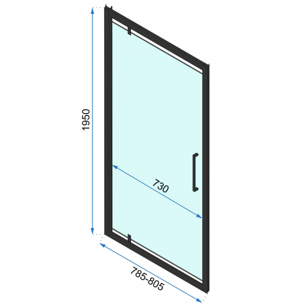 Душова кабіна REA RAPID SWING 90x80 BLACK