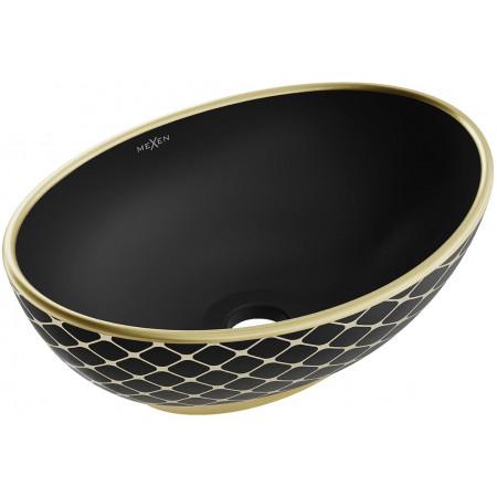 Умивальник (раковина) MEXEN ELZA BLACK MATT DIAMOND GOLD накладний