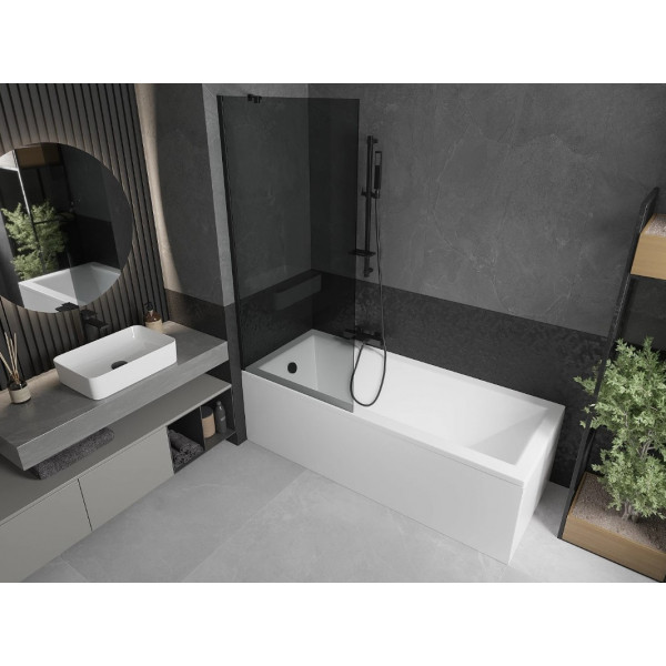 Шторка для ванни MEXEN NEXT 80 GRAPHITE BLACK постійна