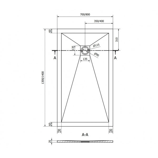 Душовий піддон MEXEN STONE+ 130x70 BLACK