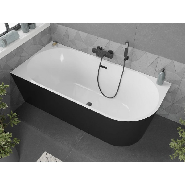 Ванна кутова MEXEN MIA 170x80 BLACK WHITE-B акрилова ліва